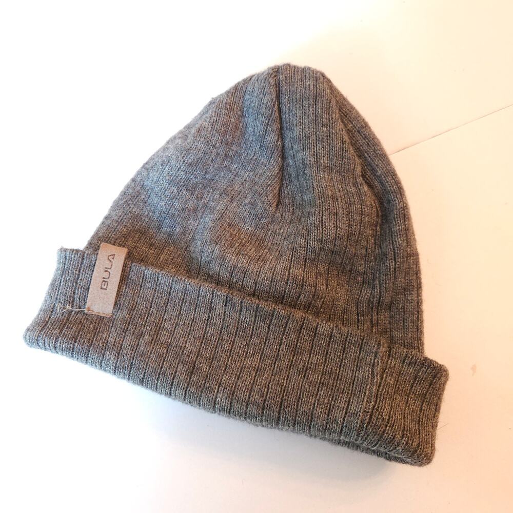 BULA Gray Merino Wool Blend Cuffed Beanie Unisex OS